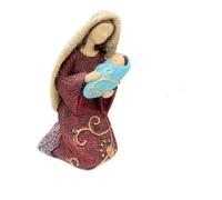 2026 Santa con bambino statuetta decorativa da tavolo per altare della chiesa in resina di alta qualità (caffè, 16 cm)