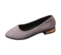2026 Scarpe casual da donna per lavoro, incontri e tempo libero. Comodo design slip-on con punta chiusa e tacco a blocco per l'uso tutto l'anno., grigio., 42 EU