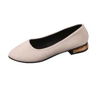 2026 Scarpe casual da donna per lavoro, incontri e tempo libero. Comodo design slip-on con punta chiusa e tacco a blocco per l'uso tutto l'anno., beige., 38 EU