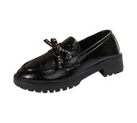 2026, scarpe casual neutre con design sportivo, traspiranti e comode, scarpe casual da donna con design retrò a fiocco, comode scarpe basse da indossare tutti i giorni, tacco spesso., Nero , 39 EU