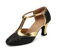 2026 Scarpe da ballo latinoamericane, scarpe da ballo standard, scarpe da ballo di carnevale, scarpe da ballo con nastro adesivo, Nero , 38 EU