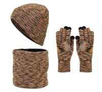 2026 Sciarpa Per Le Donne UK Cappelli Invernali E Guanti Schermo Set Uomini Caldo Knit Cap 3, Arancione, Taglia unica