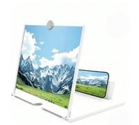 2026 Screen Magnifier for Cell Phone, Upgrade 3DHD Magnifying Projector ScreenEnlarger, suitable for movies, videos, and games, the foldable stand fits all phone models (White,14 in)