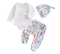 2026 - Set da 2 pezzi, con cappuccio e pantaloni unisex per bambini, set da 3 pezzi, per neonati, neonati, ragazze, ragazzi, abbigliamento wester, tutina a maniche lunghe + pantaloni fantasia +
