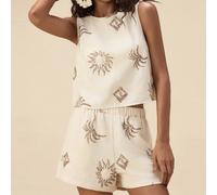 2026 Set di top senza maniche e pantaloncini ricamati, outfit da vacanza, stile boho chic, outfit da concerto country, outfit da festival estivo, outfit da spiaggia per donna, outfit estivi da donna, 