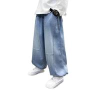 2026 Slim Fit Jeans Ragazzi Pantaloni Estivi Leggero Prova Casual per Bambini Confortevole Elastico Vita Traspirante Vestiti Da Gioco All'aperto, Blu, 4-5 Anni