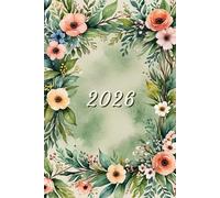2026: Small Monthly Calendar Planner - Watercolor Floral Wreath