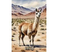 2026: Small Monthly Calendar Planner - Watercolor Llama In The Desert