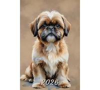 2026: Small Monthly Calendar Planner - Watercolor Shih Tzu Cute Dog