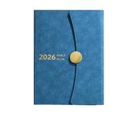 2026 Snap-on Diary With Leather Fabric, Month Index Ribbon Bookmark, Soft To Record The Main Schedule Plan Per scrivere e prendere appunti(Blue)