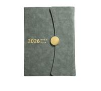 2026 Snap-on Diary With Leather Fabric, Month Index Ribbon Bookmark, Soft To Record The Main Schedule Plan Per scrivere e prendere appunti(Green)