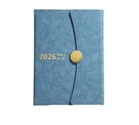 2026 Snap-on Diary With Leather Fabric, Month Index Ribbon Bookmark, Soft To Record The Main Schedule Plan Per scrivere e prendere appunti(SKY BLUE)