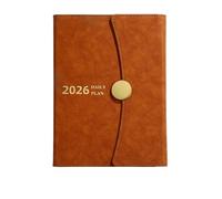 2026 Snap-on Diary With Leather Fabric, Month Index Ribbon Bookmark, Soft To Record The Main Schedule Plan Per scrivere e prendere appunti(Brown)
