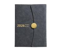 2026 Snap-on Diary With Leather Fabric, Month Index Ribbon Bookmark, Soft To Record The Main Schedule Plan Per scrivere e prendere appunti(Dark gray)