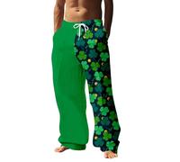 2026 St Patrick's Day Mens All Seasons Fashion St. Theme Casual Digital stampa 3D pantaloni con coulisse (7), Verde, L