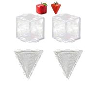 2026 - Stampo per modellare frutta per coltivare unici, 4 pezzi, riutilizzabili, in plastica trasparente, stampi cubici e triangolari per verdure, per giardino, pomodori (misto)
