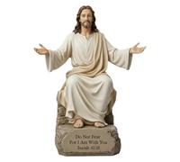 2026 Statua della benedizione con base "Io sempre con te" Scultura in resina ispiratrice come accessorio decorativo per il tuo (A, taglia unica)