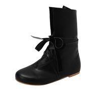 2026 Stivali Medievali Slip On Per Gli Uomini Retrò Pizzo Punk Morbido Confortevole Scarpe In Pelle Casual Imbottito Piatto Non, Nero , 37 1/3 EU