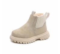 2026 Stivali per bambini Stivali invernali per ragazze, suola morbida, stivali per bambini alla moda in stile inglese, ideali per attività all'aperto casual, beige., 28 EU