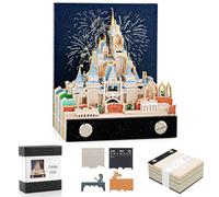 2026 Strappare Calendario 3D, Calendario 2026 da Tavolo con Luci a LED, Magic Castle 3D Art Memo Pad per Ornamenti Desktop e Scultura di Carta, Blocco Note 3D per Regalo di Natale