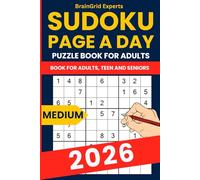 2026 Sudoku Puzzle Book - 365 Medium Large Print Puzzles for Adults: Daily Sudoku Calendar Challenge with 2 Medium Puzzles per Page and Full Solutions - Large Print Edition for Adults and Seniors