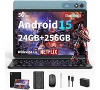 2026 Tablet Android 10 pollici, tablet Android 15 con tastiera, 24 GB + 256 GB + espansione 2 TB, tablet 2 in 1 con Gemini AI, 8-Core, 8000 mAh, Widevine L1, GMS, tablet PC con custodia