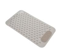 2026 - Tappeto da doccia 27 "x 14", ovale, con ventose antiscivolo, fori di drenaggio, antiscivolo per massaggio ai piedi (cachi, 36 x 69 cm)