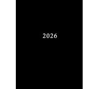 2026: Terminkalender mit Uhrzeiten 5:00 - 23:00 Tag | 1 Woche auf 2 Seiten mit Zeit | A4 Wochenplaner Zeiteinteilung | Kalenderbuch Planer | Organizer ... | Jahresplaner Matt Schwarz Gebunden