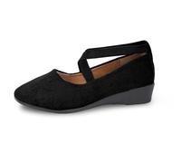 2026 Tinta unita Scarpe Casual Elastiche UN Temperamento Slip-on Scarpe comode da donna Scarpe Estate Tacco Chiuso, Nero , 36 EU