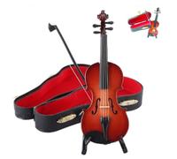 2026 Tiny Violin Figurine, World's Smallest Miniature Musical Instrument with Bow and Case, Mini Violino Replica for Dollhouse Accessory, Keychain Charm, Collectible Display Ornament, Unique Gag Gift