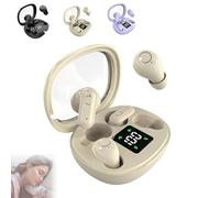 2026 Ultra Mini 2-Pack Auricolari Bluetooth, 2 paia di auricolari semi-in-ear mini for dormire, for chi dorme su un fianco e fa sport, impermeabili con microfono(Beige)