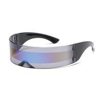 2026 Un Pezzo Avvolgere Argento Specchio Occhiali Da Sole Per Le Donne Degli Uomini Sunnies Shades Occhiali Da Sole, A4, Taglia unica