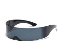 2026 Un Pezzo Avvolgere Argento Specchio Occhiali Da Sole Per Le Donne Degli Uomini Sunnies Shades Occhiali Da Sole, A1, Taglia unica