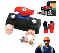 2026 Universal Battery Disconnect & Leak Protector, Car Battery Disconnect Switch 12v/24v, Car Batterys Power Cut-Off Switch Breaker, for Multiple Models (1, Copper plated)