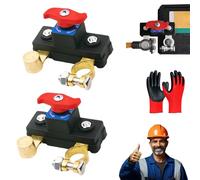 2026 Universal Battery Disconnect & Leak Protector, Car Battery Disconnect Switch 12v/24v, Car Batterys Power Cut-Off Switch Breaker, for Multiple Models (2, Pure copper)