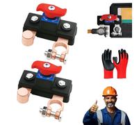 2026 Universal Battery Disconnect & Leak Protector, Car Battery Disconnect Switch 12v/24v, Car Batterys Power Cut-Off Switch Breaker, for Multiple Models (2, Copper plated)