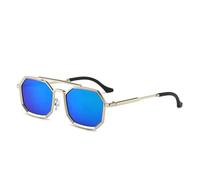 2026 Uomini Poligono Punk Sonnenbrille Unisex Metall Quadrat Steampunk Sonnenbrille Vintage Shades UV400 Outdoor Reitbrille, C2, Taglia unica