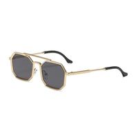 2026 Uomini Poligono Punk Sonnenbrille Unisex Metall Quadrat Steampunk Sonnenbrille Vintage Shades UV400 Outdoor Reitbrille, C6, Taglia unica