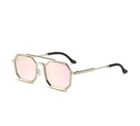 2026 Uomini Poligono Punk Sonnenbrille Unisex Metall Quadrat Steampunk Sonnenbrille Vintage Shades UV400 Outdoor Reitbrille, C7, Taglia unica