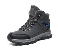 2026 Uomini Tempo Libero Stagione Fredda Imbottito Alto Top Stivaletti Camminare In Pelle Camoscio Al Ginocchio Città, Grigio, 39 1/3 EU