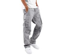 2026 - Uomo Casual Vita Colore Sport Cappello Borsa Tessuto Piede Corda Pantaloni Solidi Street Cargo Cravatta Pantaloni Cargo Pantaloni Cargo Pantaloni Uomo, grigio., 3XL