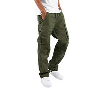 2026 - Uomo Casual Vita Colore Sport Cappello Borsa Tessuto Piede Corda Pantaloni Solidi Street Cargo Cravatta Pantaloni Pantaloni E Girl, verde militare, XXL