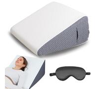2026 Upgrade Hiquo Wedge Pillow + 100% Silk Sleep Mask, Adjustable Bed Wedge Pillows for Headboard, Wedge Pillows Set for After Surgery, Acid Reflux Relief, Back Pain Relief (Without Neck Pillow)