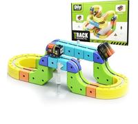 2026 Upgrade Track Fusion Train Toy, 167PCS Magic Rail Cube, Electric Train Set, With Motorized Car, Building Block Track, 3d Embedded Layouts, Suitable Christmas Gifts for Children (62PCS)