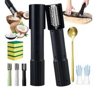 2026 Upgraded Electric Coconut Grater Machine,Portable Handheld Cordless Scraper Peeler Shredder,Automatic Anti-Splash Rotating Stainless Grater for Coconut/Fish,Waterproof Long Battery Life (Black)