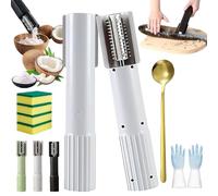 2026 Upgraded Electric Coconut Grater Machine,Portable Handheld Cordless Scraper Peeler Shredder,Automatic Anti-Splash Rotating Stainless Grater for Coconut/Fish,Waterproof Long Battery Life (White)