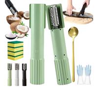 2026 Upgraded Electric Coconut Grater Machine,Portable Handheld Cordless Scraper Peeler Shredder,Automatic Anti-Splash Rotating Stainless Grater for Coconut/Fish,Waterproof Long Battery Life (Green)
