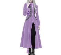 2026 Vestito medievale da donna elegante con ricamo floreale a maniche lunghe con pezze laterali, per feste, spettacoli, festival, design storico