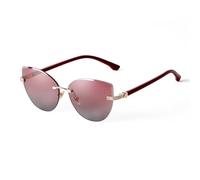 2026 Vintage Cat Eye Occhiali da sole Rimless Per Le Donne Frameless Gradient Lens Shade Eyewear Trendy Oversize Uomini Occhiali Da Sole, C5 Rosa, Taglia unica