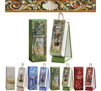 2026 Vintage European Style Oil Painting Flip Calendar, 2026 Desk Flip Calendar with Butterfly Pendant, Creative Daily Tear-Off Calendars with Butterfly Pendant, for Home, Living Room, Office (Green)